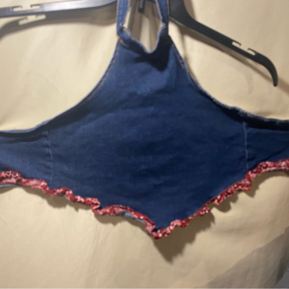 Nova Kids Blue Halter Top with Red Trim